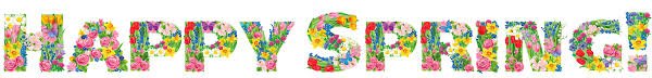 floral covered happy spring text