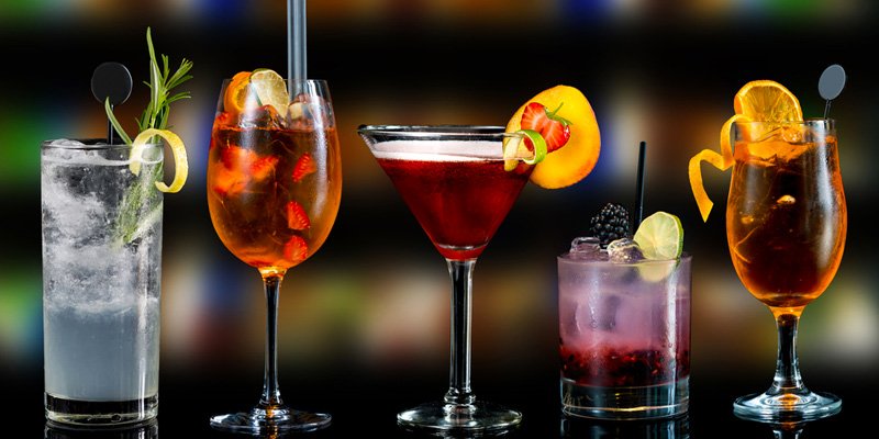 A delicious variety of 5 decorative spring cocktails